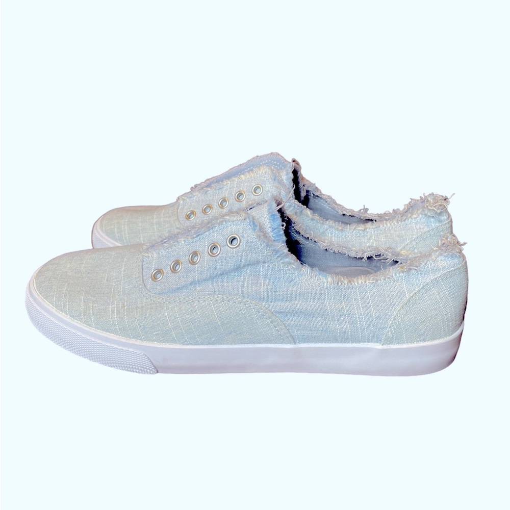 Austin Clothing Co. Raw Edge Light Blue Sneakers - Picture 3 of 10